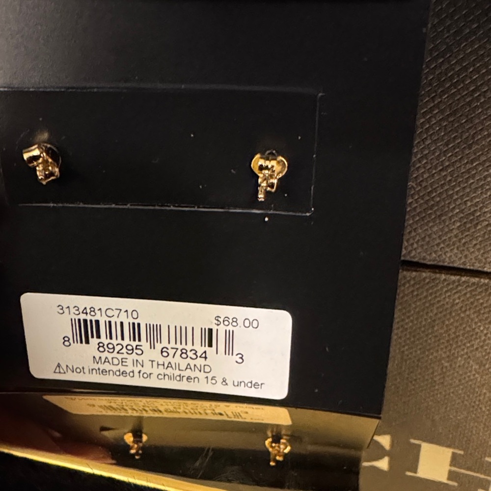 Coach Gold-Tone Logo Hoop Earrings - Picture 5 of 5